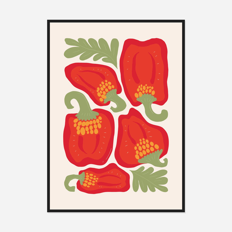 Red Pepper — front view in a black frame