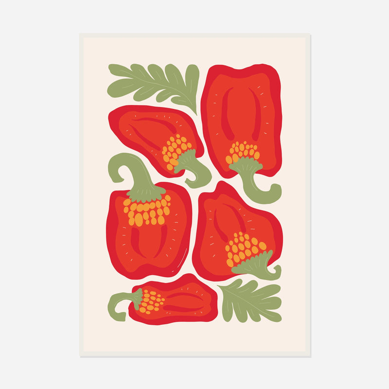 Red Pepper — front view in a white frame