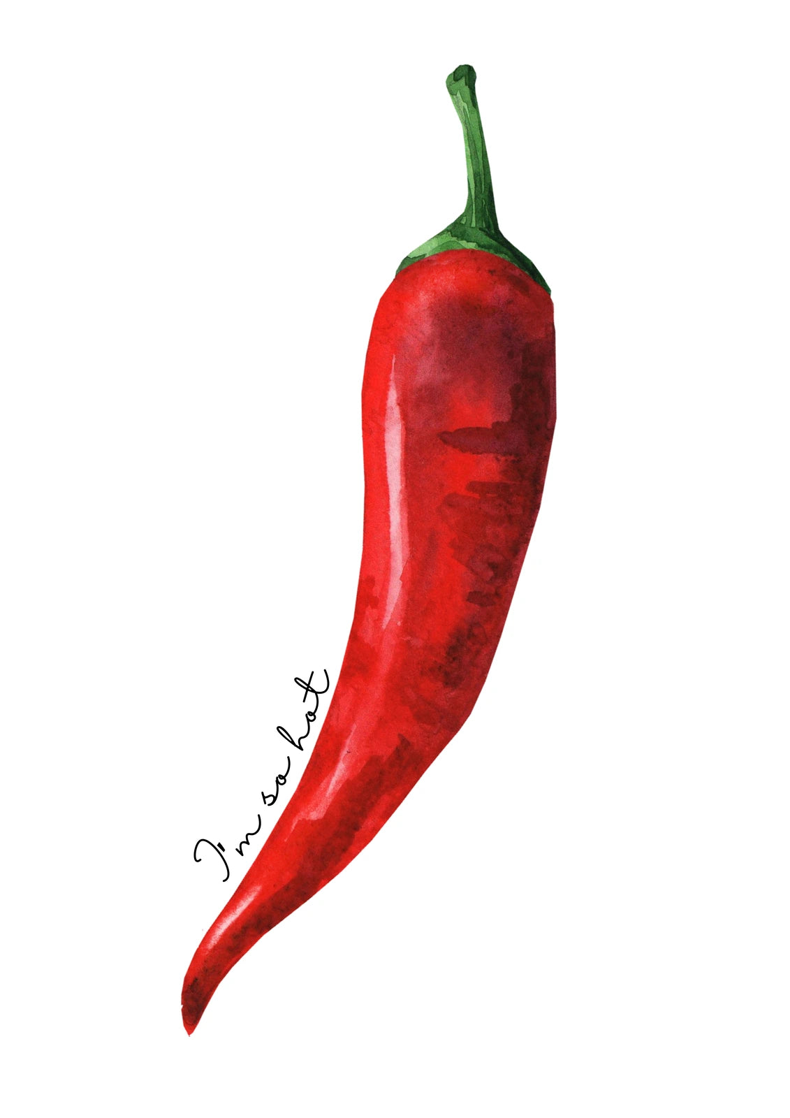 Single Red Chilli — borderless A-series artwork