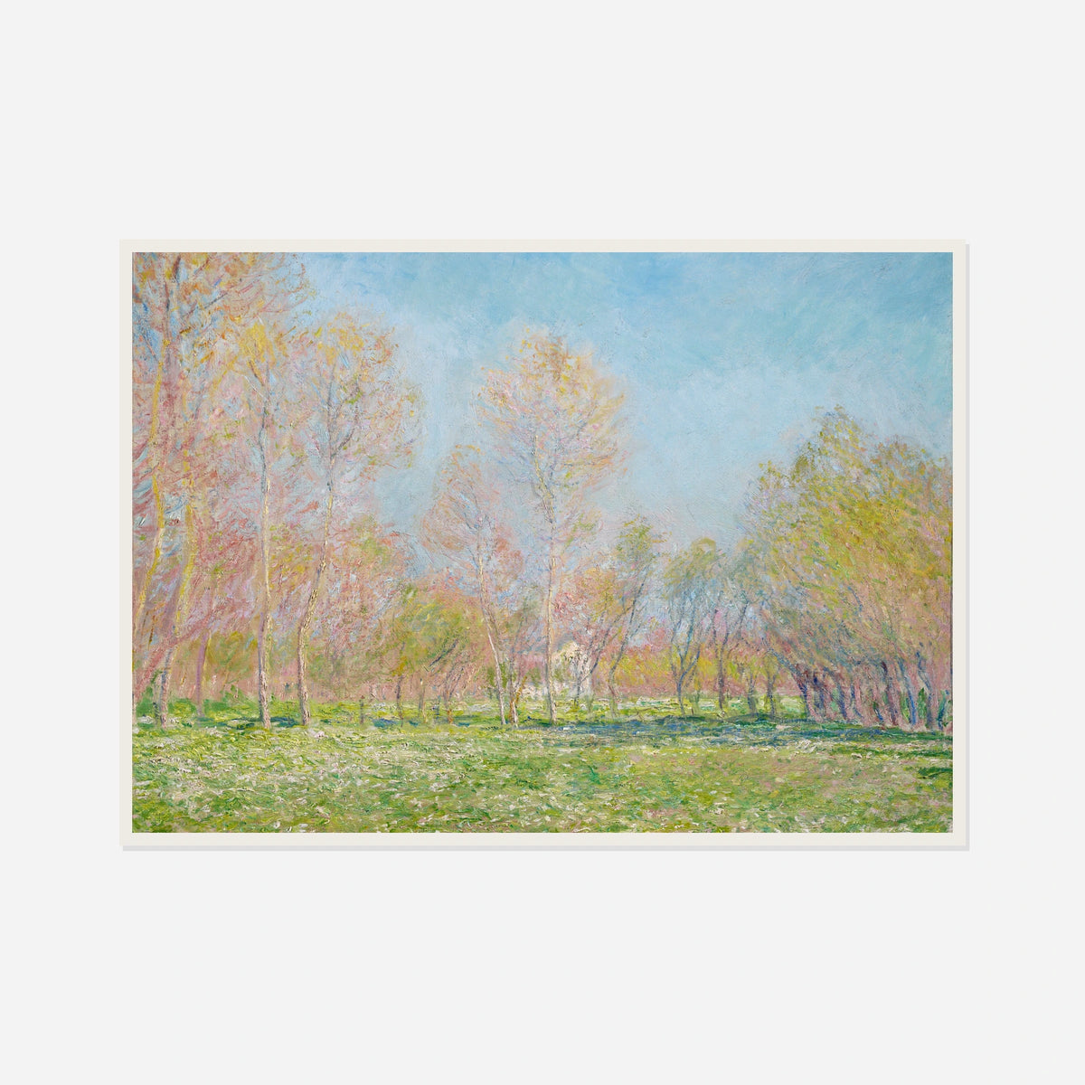 Spring Orchard — front view in a white frame