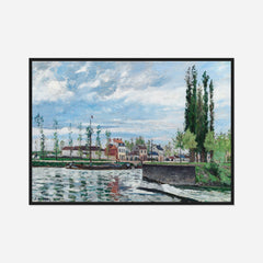 The Lock at Pontoise — front view in a black frame