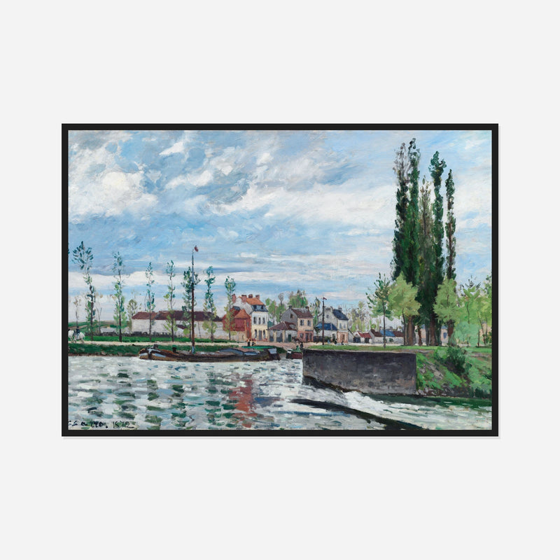 The Lock at Pontoise — front view in a black frame