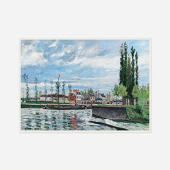 The Lock at Pontoise — front view in a white frame