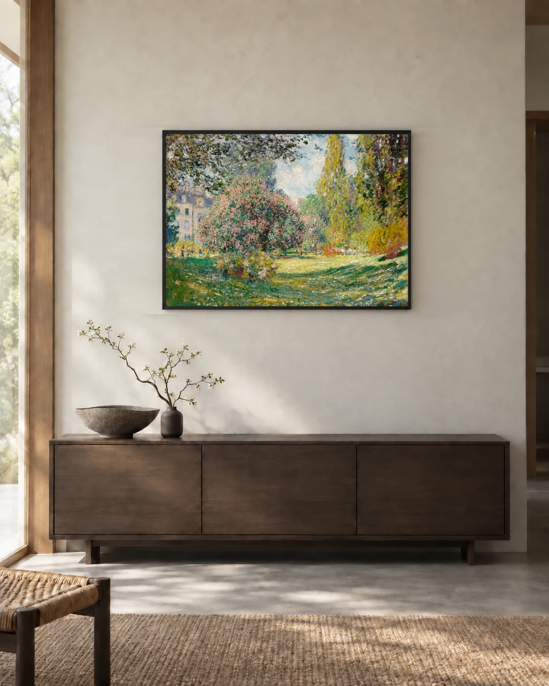 The Parc Monceau — styled room visualisation in a black frame