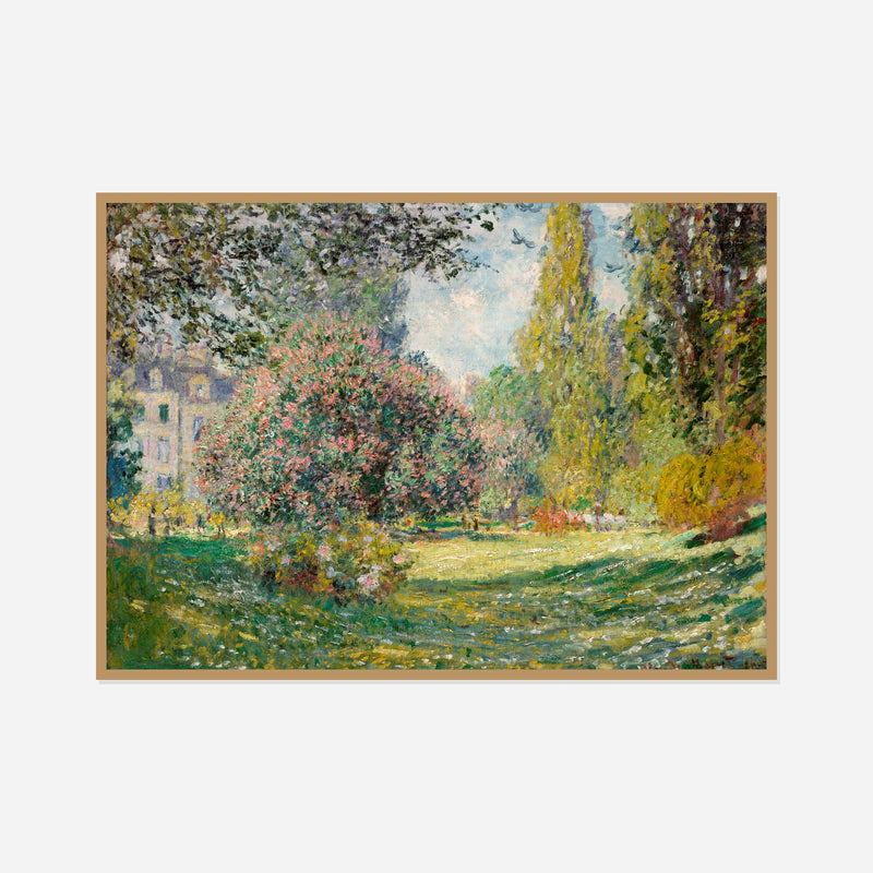 The Parc Monceau — front view in a natural wood frame