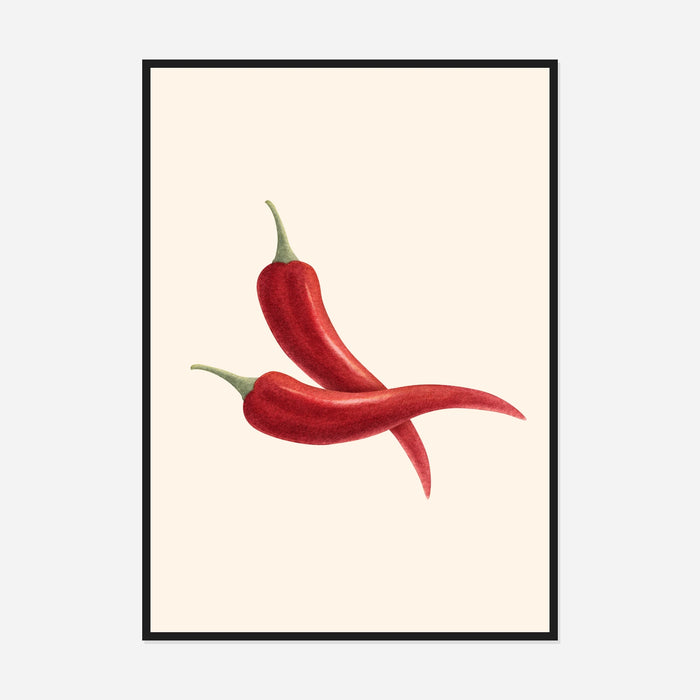 Three Red Chillies Art Print