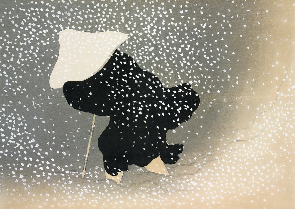 Traveller in Snow — borderless A-series artwork