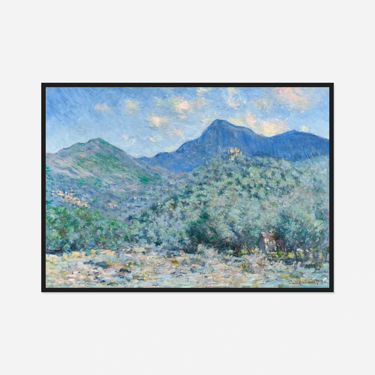 Valle Buona near Bordighera — front view in a black frame