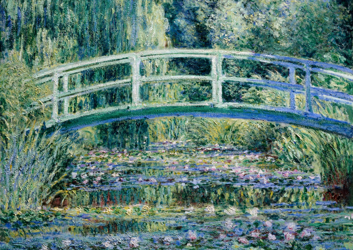 Water Lilies and Garden Bridge — borderless A-series artwork