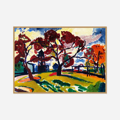 Winds — front view in a natural wood frame