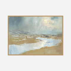 Winter Landscape — front view in a natural wood frame